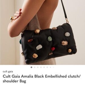 Cult Gaia Black Embellished Clutch